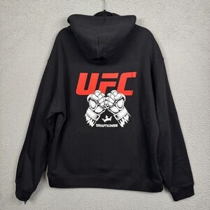 UFC Hoodie Mens XL Black Draftkings MMA Gloves Mixed Martial Arts Gym Fitness